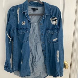 Distressed Roomie Jean Shirt